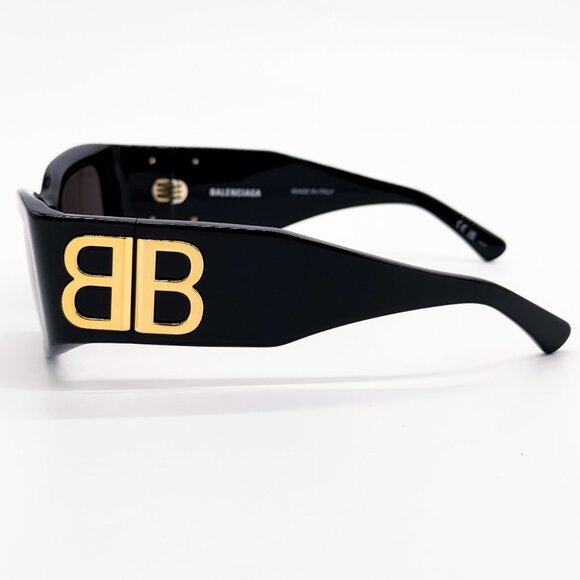 NEW BALENCIAGA BB0360S 005 SUNGLASSES UNISEX BLACK RECTANGULAR BALENCIAGA - Picture 8 of 13